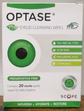 Optase TTO Eyelid Cleansing Wipes with Tea Tree Oil - 20 count NIB