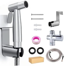 Toilet Shattaf Adapter Hose Bidet Spray Stainless Steel Handheld Shower Head US