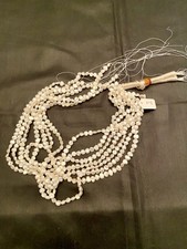 7 Strands 16  L Natural 6-7mm Freshwater Cultured Baroque White Pearls