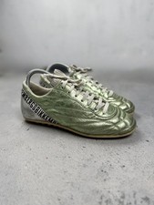 Vintage Bikkembergs Metallic Green Leather Football Sneakers