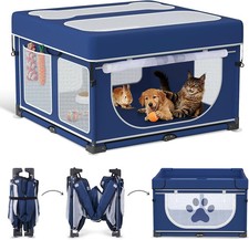 Foldable Dog  Small Animal Playpen with Cover, 1-Minute Setup Portable Pen