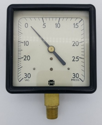 #ad US Gauge 13175 Vacuum amp; Pressure 30 to 30 Psi 3 1 2quot; Square Face Steampunk $19.99