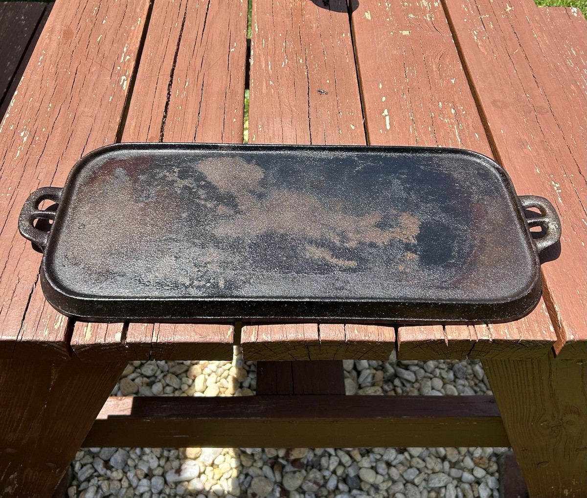 Vintage Lodge Cast Iron Long Griddle #7 LG | eBay