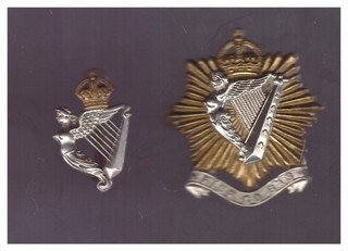 WW2 Irish Regiment of Canada cap badge & collar pin