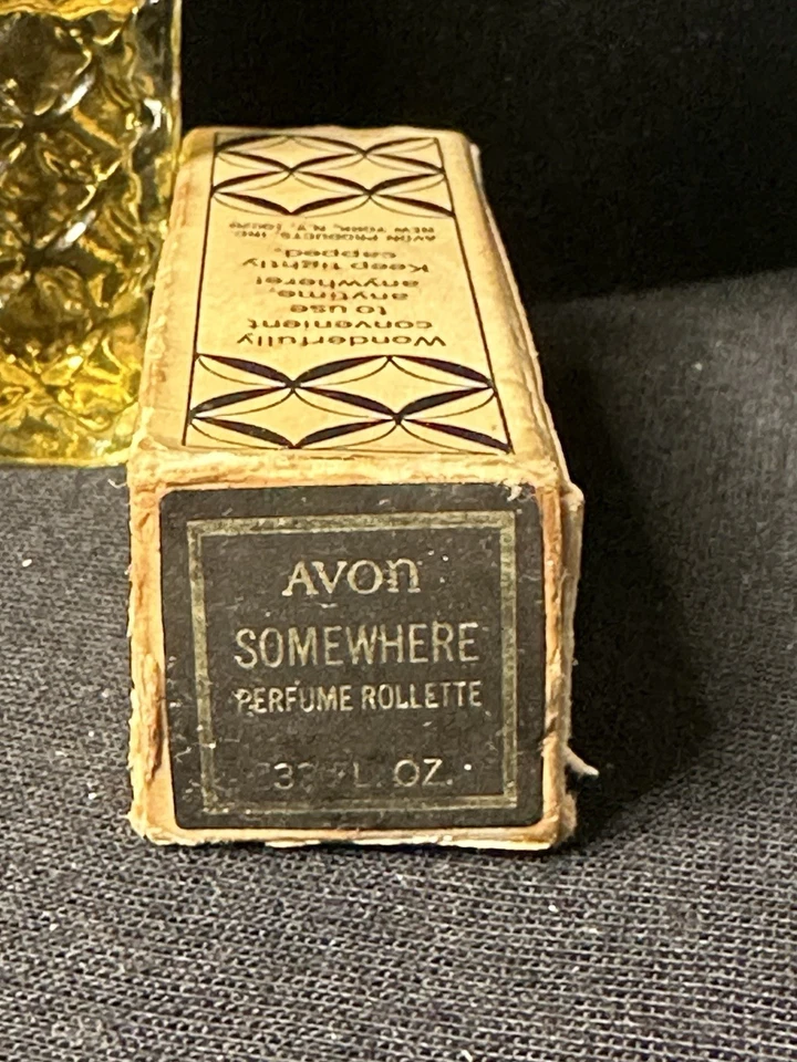 VINTAGE AVON SOMEWHERE PURSE CONCENTRATE ROLL-ON PERFUME~80 % FULL~.33FLOZ - Image 2 of 4