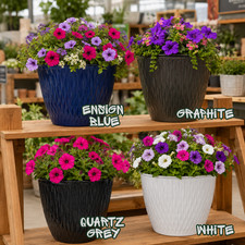 Deroma Ariel Resin Pot Round 9.8" Dia. - 6 PACK (4 Color Options) MADE IN ITALY