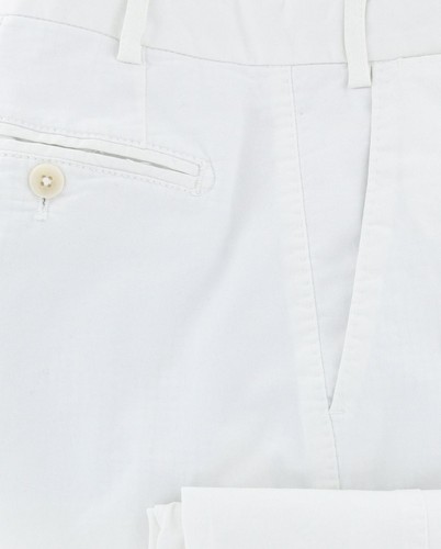 Luigi Borrelli Blanc Solide Pantalon - Slim - 42/58 - (P100110) - Photo 2 sur 4