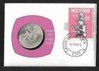 MEXICO TIJUANA OLYMPIC GAMES ILLUSTRATED REAL COIN IN FIRST DAY COVER 1968