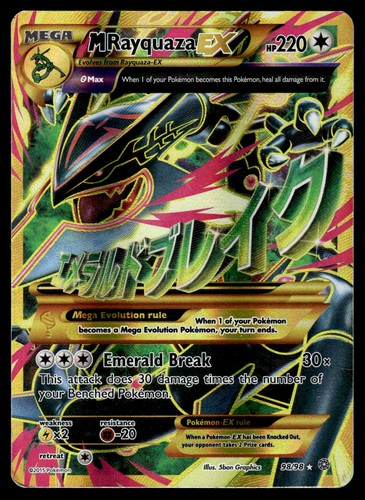 M Rayquaza EX 98/98 XY Ancient Origins Full Art Ultra Rare Pokemon Card - HP