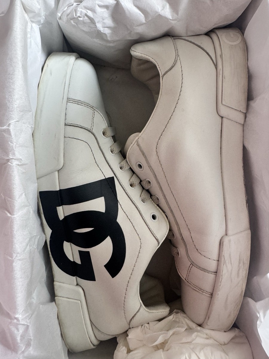 Dolce & Gabbana Portofino Bambino Classic DG White Sneakers Size