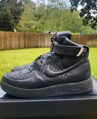  NIKE Air Force 1 LUX High 2004 SIZE 11 BLACK Italian Leather