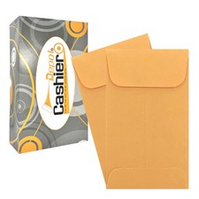 500 Cashier Depot - 7 Coin Envelopes, 3.5 x 6.5 Inches, Brown Kraft , Gummed...