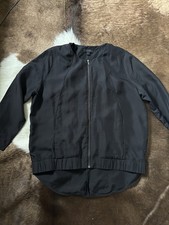 COS Black Sandwashed 100% Silk Bomber Light Bomber Jacket Size 38 Size 10