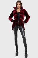KILLSTAR Coat Red Deadliest Nightvelvet Puffer [RED]