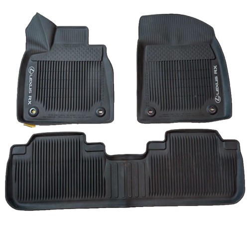 Lexus RX350 RX450H (2016-2022) OEM ALL WEATHER FLOOR "LINER" MATS 3pc (Black) - Picture 2 of 2