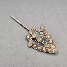 Vintage Rhinestone Hair Clip Pot Metal Bobby Pin Retro Accent