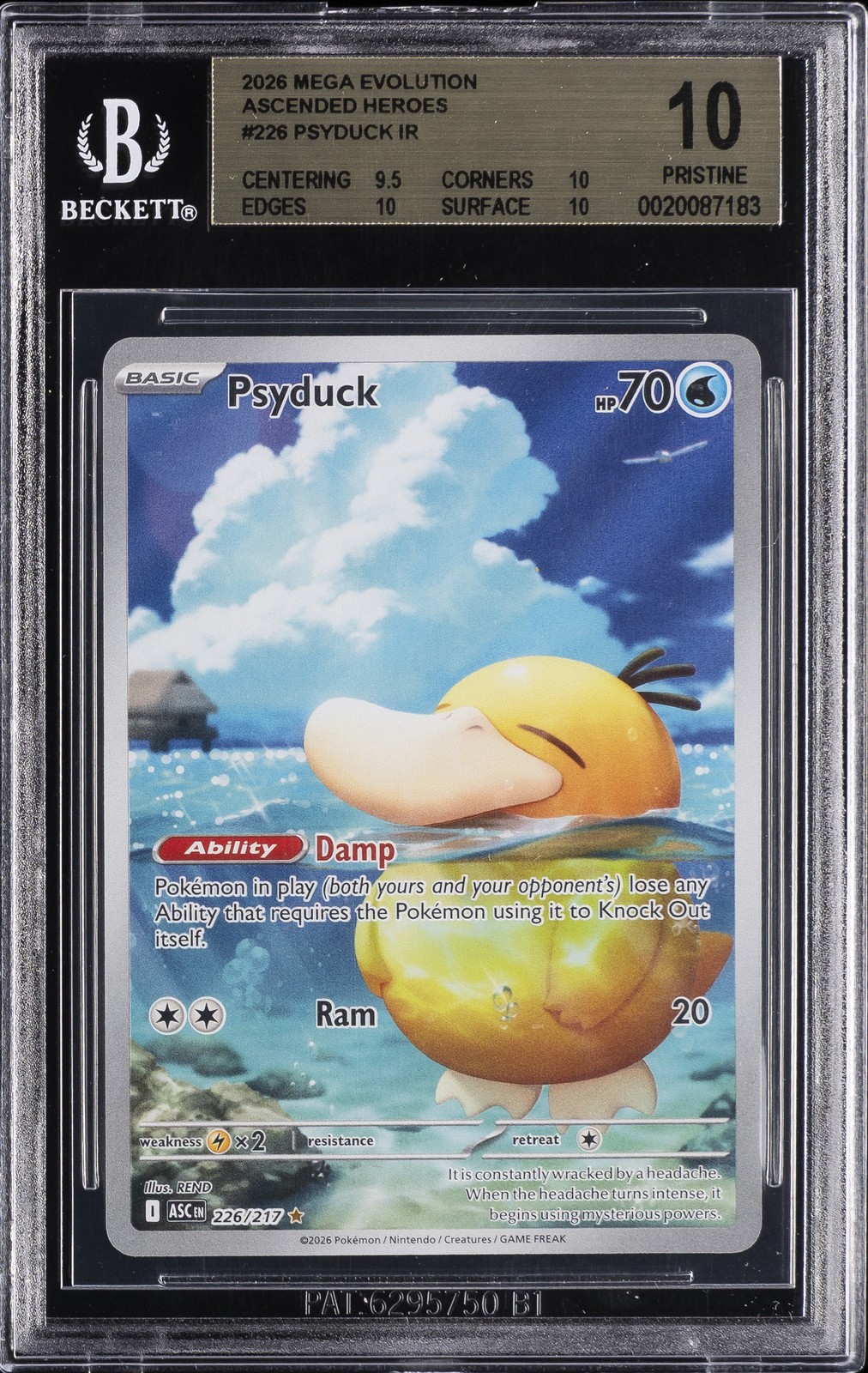 2026 POKEMON MEGA EVOLUTIONS ASCENDED HEROES #226 PSYDUCK BGS 10 view 1