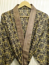 Pure Silk Lemon Yellow kimono Long Robe Gown Girl's Woman Silk Kimono KMO5371