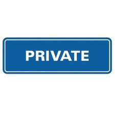 Standard Private Door/Wall Sign - Blue - Large 2 Pack