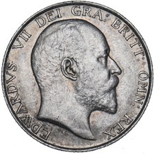 1902 Shilling - Edward VII British Silver Coin - Very Nice