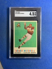 1959 Topps #140 Bobby Mitchell Cleveland Browns Rookie Football Card SGC 4.5 RC. rookie card picture