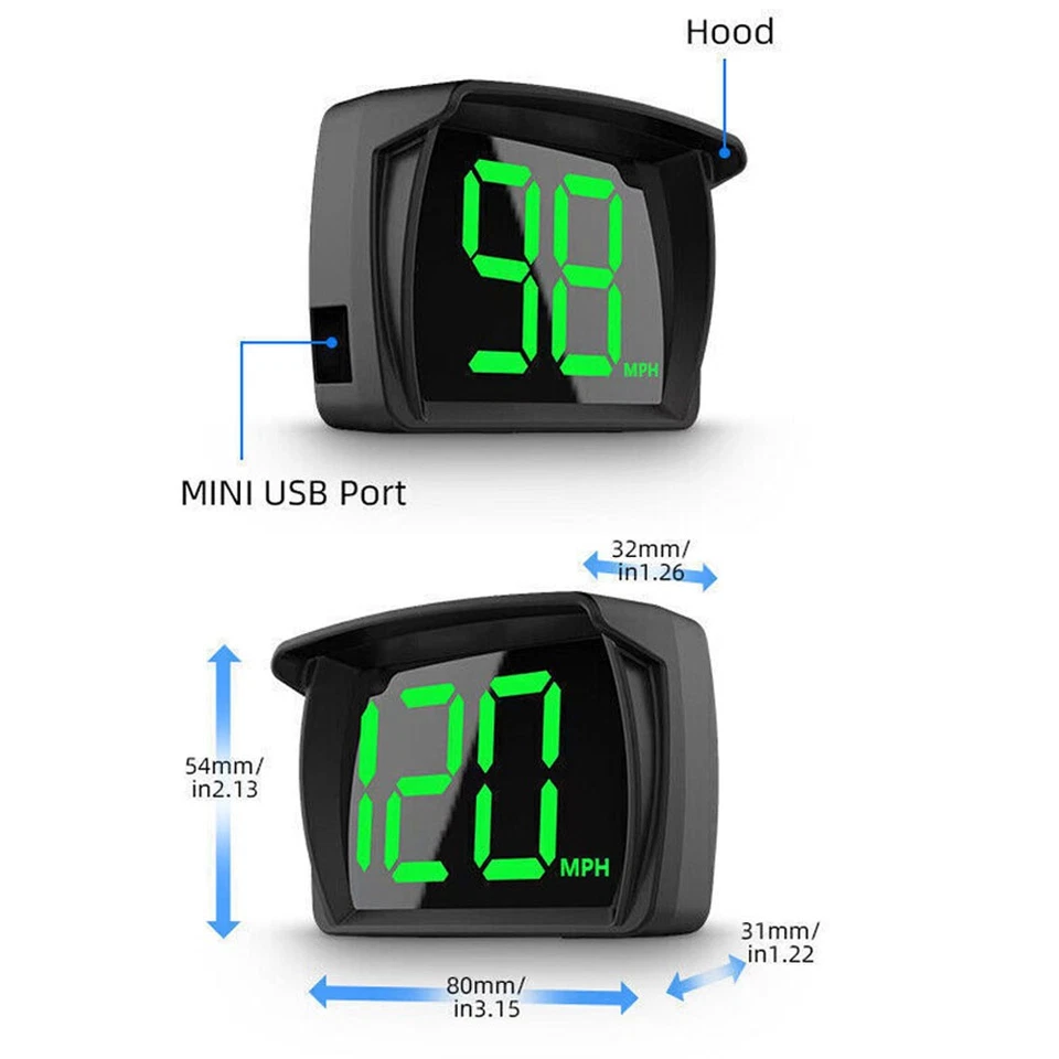 Speedometer Digital GPS Car Speed MPH HUD Head Up Display Universal Speedometer - Image 4 of 4