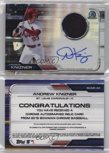 2019 Bowman Chrome Relics /150 Andrew Knizner #BCAR-AK Rookie Auto RC