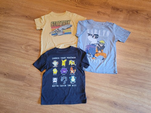 Old Navy & Others Lot of 3 Short Sleeve Shirts Pokeman Boys Size 6/7