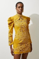 Karen Millen Mini Dress UK10 in Yellow RRP £259