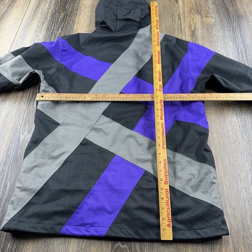 Ride Snowboard Jacket Mens M Black Purple Gray Mountain Riding Zip Up Coat - Picture 9 of 11