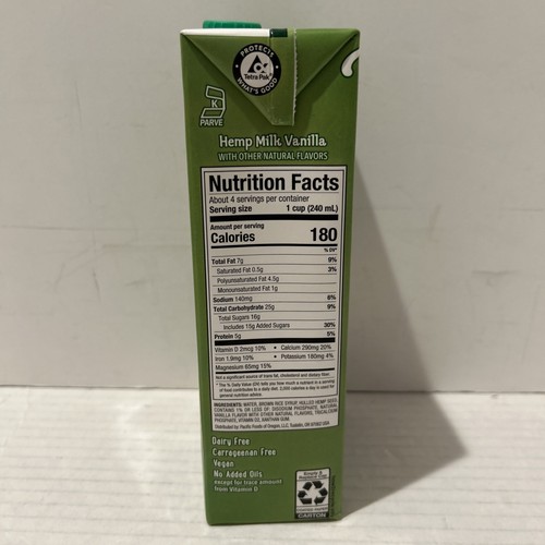 Pacific Foods Hemp Milk Vanilla 32 OZ (Pack Of 10) EXP 05/01/2025 - Picture 4 of 6