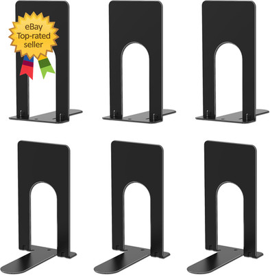 Book Ends 3 Pairs of Small Bookends for Shelves 3.9 X 2.8 × 5.2 Black Metal Book