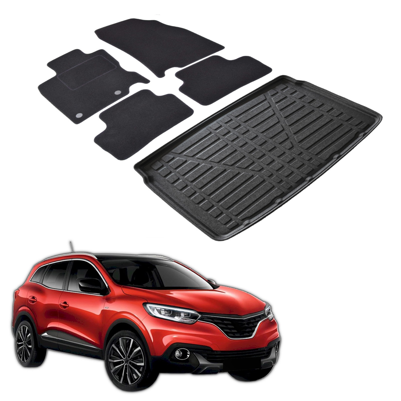 Tapis de sol Renault Kadjar et coffre pour les voyages en famille