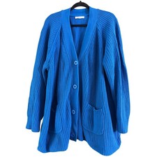 Woman Within Women's Plus Size Blue Cable Knit Cardigan Size 3X 30/32