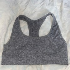 Justice Sports Bra Gray Missing Pad Inserts Xs