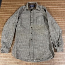 Pendleton Woolen Mills Mens Medium Button Pure Virgin Wool Shirt Plaid Vintage