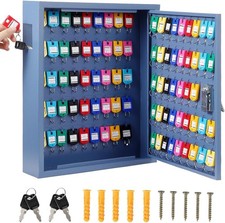 Steel Key Box with Lock, Organize 90-150 Keys, Wall-Mounted Security Cabinet
