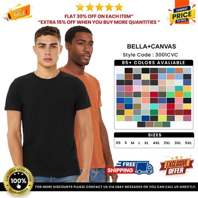 Bella + Canvas 3001CVC Unisex CVC T Shirt Retail Fit Heather Stylish Tee T-Shirt