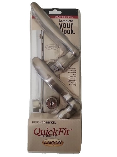 Larson 20297817 QuickFit Set mit gebogenem Griff mit Schlüsselriegelschloss - Bürste Nickel