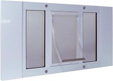Fits 33-38" Window Widths Aluminum Adjustable Sash Pet Door NEW