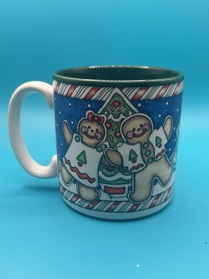 Gingerbread Man Christmas Cookie Red White Coffee Cup Mug