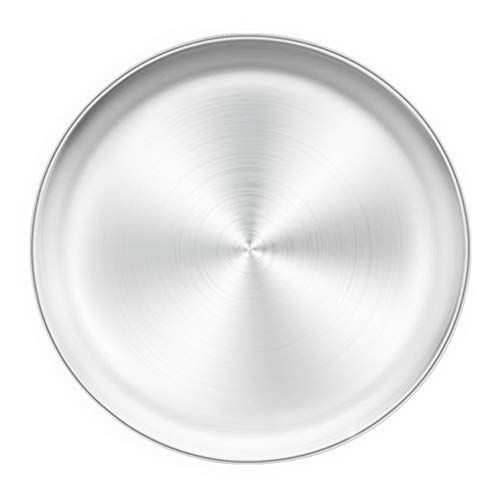 TeamFar Pizza Pan, 12 inch Pan Stainless Steel 12 Inch, Silver