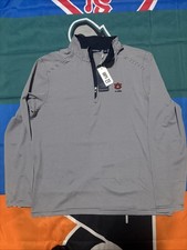 NWT Men s Medium Auburn Tigers Alumni Cutter Buck Blue Stripe 1/4 Zip