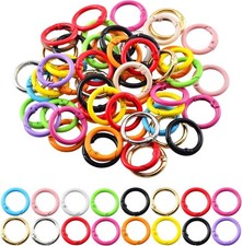 Carabiner Clip 48pcs Metal Key Ring Clip Circle Keychain Rings Bulk Spring O Rin