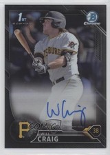 2016 Bowman Draft Chrome Pick Black Refractor 68/75 Will Craig #CDA-WC Auto 2a9