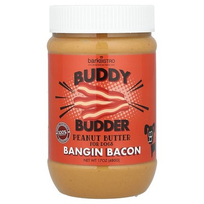 Buddy Budder, Peanut Butter, For Dogs, Bangin' Bacon, 17 oz (480 g)