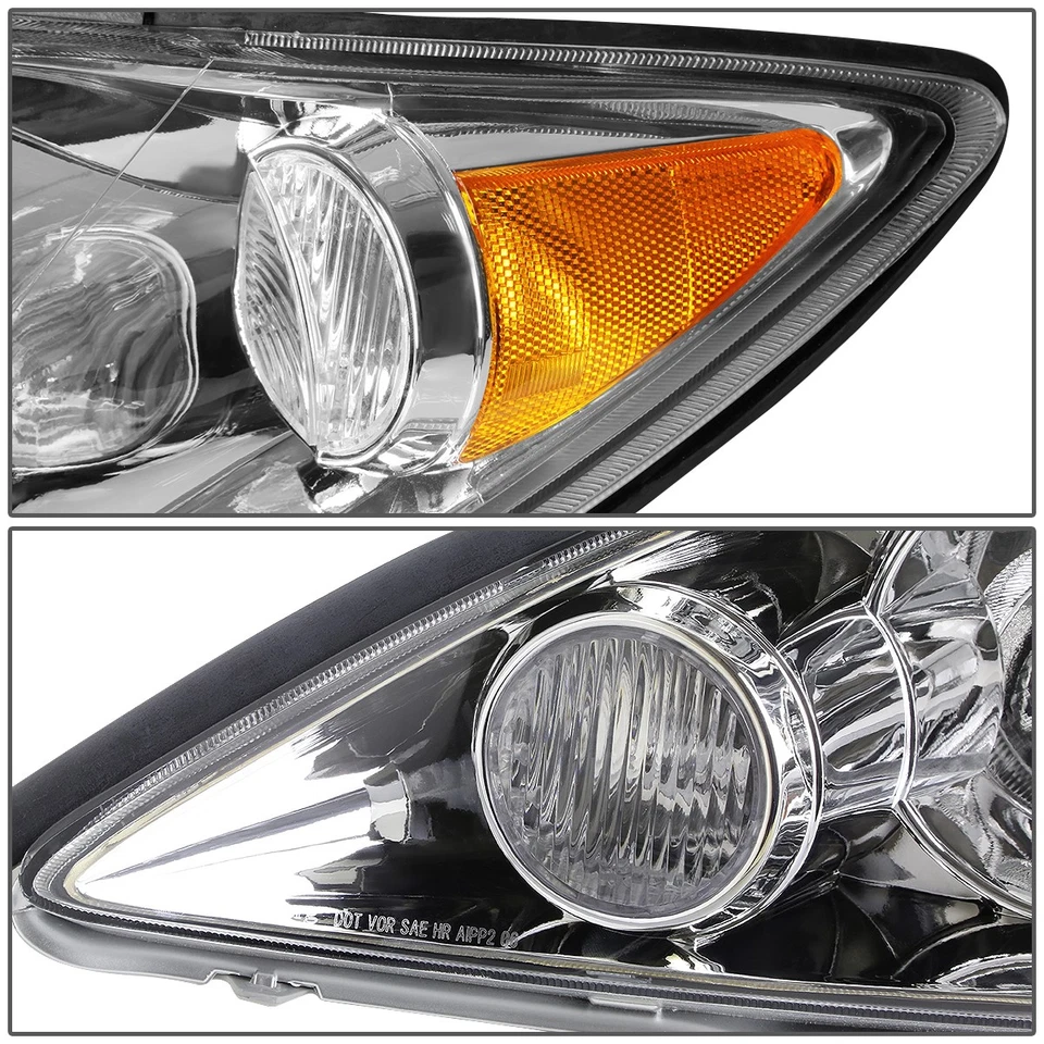 FOR 05-06 TOYOTA CAMRY FACTORY STYLE CHROME HOUSING AMBER CORNER HEADLIGHT LAMPS - Image 3 of 4