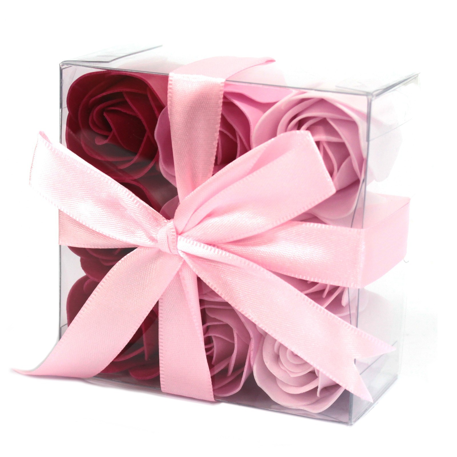 Luxury  Pink Soap Flowers 9 In A Gift Box Roses Soaps Bath Set Wedding Scented
