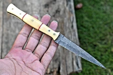 Custom Made Forged Damascus steel Dagger boot Knife Throwing Survival 1619