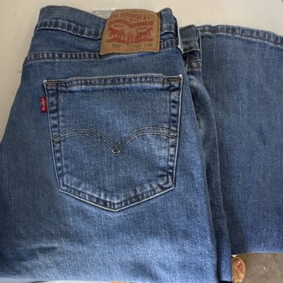 Levi's Men's Blue Denim Jeans Straight Fit Mid Rise 5-Pocket Zip/Button